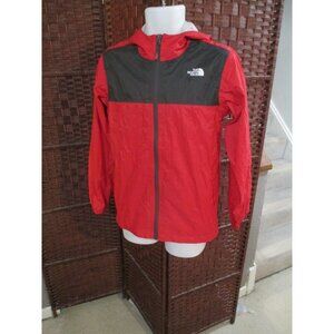 Boys The North Face Hooded Jacket Windbreaker Red Multi Color Size XL 18-20